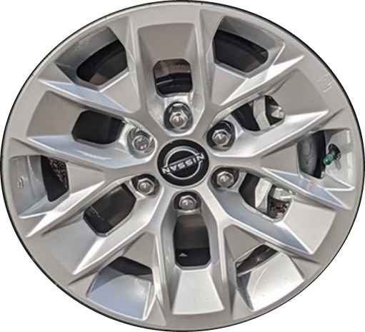 Nissan Frontier 2023-2025 powder coat silver 16 Inch aluminum wheels or rims. Hollander part number ALYFRON16, OEM part number Not Yet Known.