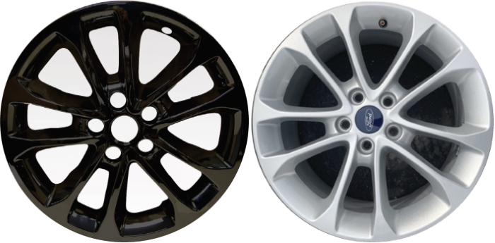 Ford Fusion 2019-2020 Black Painted, 10 Spoke, Plastic Hubcaps, Wheel Covers, Wheel Skins, Imposters. Fits 17 Inch Alloy Wheel Pictured to Right. Part Number IMP-471BLK/769GB.