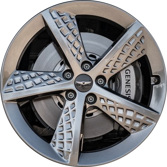 Genesis G80 2022-2025 powder coat hyper silver 20x8.5 aluminum wheels or rims. Hollander part number ALY71055, OEM part number 52910T1370.