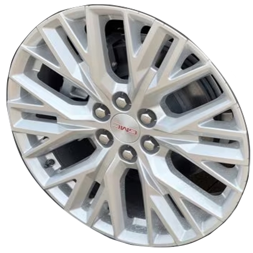 GMC Acadia 2024-2025 powder coat silver 20x8 aluminum wheels or rims. Hollander part number 95991, OEM part number 84883616
