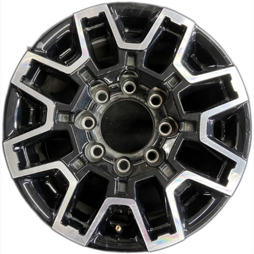 GMC Sierra 2500 2024-2025 black machined 18x9 aluminum wheels or rims. Hollander part number 14136 95785, OEM part number 85144286