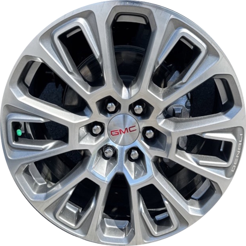 GMC Yukon Denali 2025 polished 22x9 aluminum wheels or rims. Hollander part number 94086, OEM part number Not Yet Known