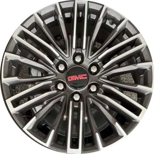 GMC Yukon Elevation 2025 Charcoal Machined 20x9 aluminum wheels or rims. Hollander part number 94087, OEM part number Not Yet Known