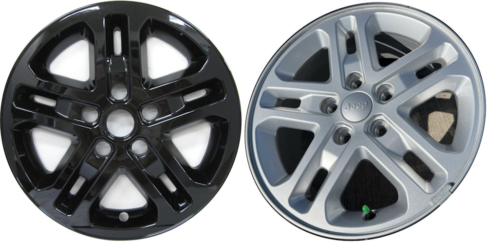 Jeep Grand Cherokee 2022-2025, Grand Cherokee L 2021-2023 Black, 10 Spoke, Plastic Hubcaps, Wheel Covers, Wheel Skins, Imposters. Fits 17 Inch Alloy Wheel Pictured to Right. Part Number IMP-7822-GB.