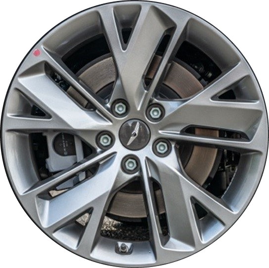 Genesis GV70 2022-2025 powder coat medium silver 18x8 aluminum wheels or rims. Hollander part number 71037, OEM part number 52910-AR000.