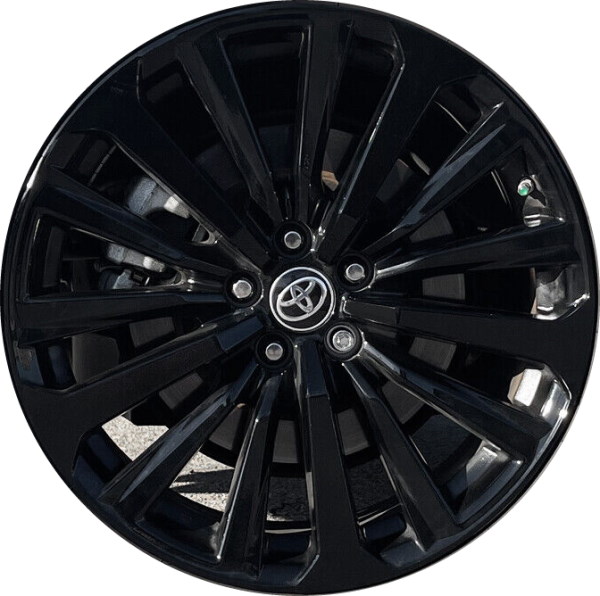 Toyota Highlander 2023-2025 powder coat black 20x8 aluminum wheels or rims. Hollander part number ALY75699, OEM part number 426110EB80.