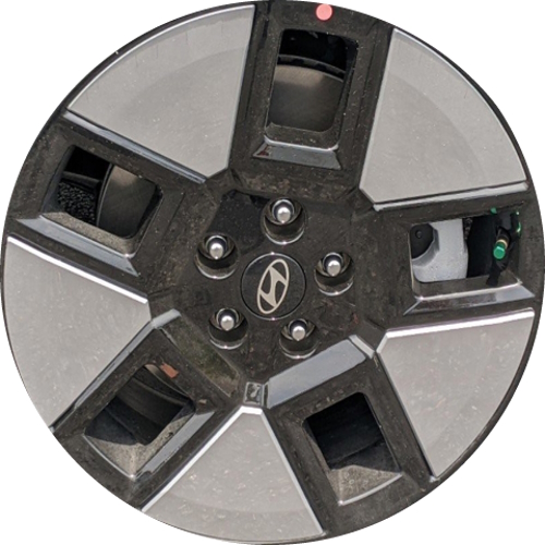 Hyundai Santa Fe Hybrid SEL 2024-2025 black painted 18X7.5 aluminum wheels or rims. Hollander part number Not Yet Known, OEM part number 52910P7130