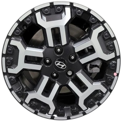 Hyundai Santa Cruz 2025 Hyundai Tucson 2025 black machined 18x7.5 aluminum wheels or rims. Hollander part number 94020, OEM part number 52910K5510