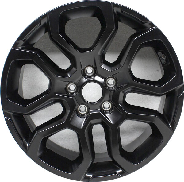 Hyundai Santa Fe 2022-2023 powder coat black 18x7.5 aluminum wheels or rims. Hollander part number 70676, OEM part number 52910S2ZA0.