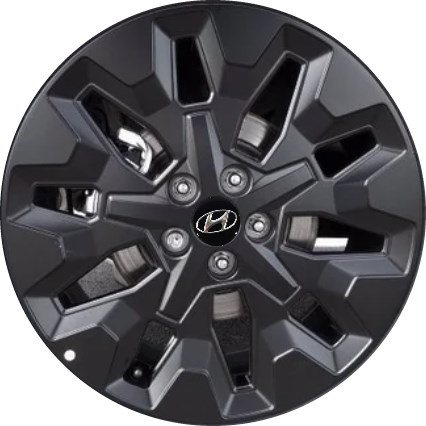 Hyundai Tucson 2022-2024 powder coat black 19 Inch aluminum wheels or rims. Hollander part number ALY95408, OEM part number Not Yet Known.