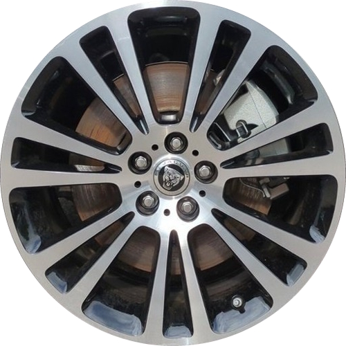 Jaguar XF 2016-2024 black machined Axis Contrast 19x8 aluminum wheels or rims. Hollander part number 59927/97653, OEM part number T2H5339