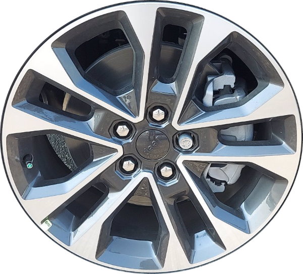 Jeep Grand Cherokee 2022-2023, Grand Cherokee 4xe 2022-2023, Grand Cherokee L 2021-2023 dark charcoal machined 20x8.5 aluminum wheels or rims. Hollander part number 9289, OEM part number 4755435AA.