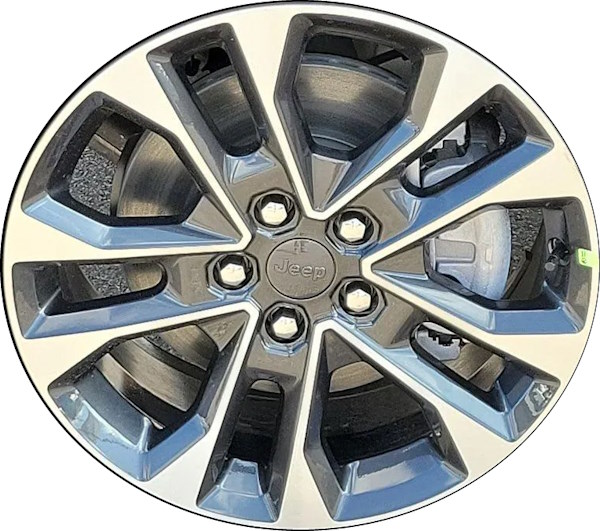 Jeep Grand Cherokee 2022-2025, Grand Cherokee 4xe 2022-2025, Grand Cherokee L 2021-2025 dark charcoal machined 20x8.5 aluminum wheels or rims. Hollander part number 9289, OEM part number 4755435AA.