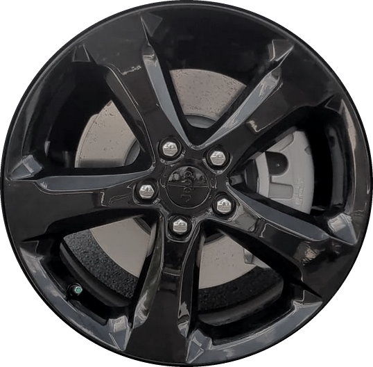 Jeep Grand Cherokee 2022-2025, Grand Cherokee 4xe 2022-2025, Grand Cherokee L 2021-2024 powder coat black 20x8.5 aluminum wheels or rims. Hollander part number 9287b, OEM part number 4755428AB.