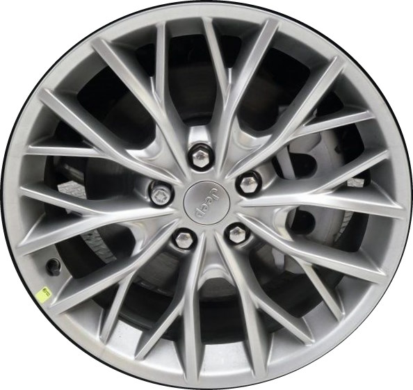 Jeep Grand Cherokee 2022-2025, Grand Cherokee 4xe 2022-2025, Grand Cherokee L 2022-2025 powder coat smoked hyper silver 20x8.5 aluminum wheels or rims. Hollander part number 9288, OEM part number 68550990AA.