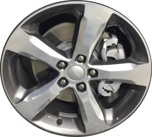 Jeep Grand Cherokee 2022-2025, Grand Cherokee 4xe 2022-2022, Grand Cherokee L 2021-2025 charcoal polished 20x8.5 aluminum wheels or rims. Hollander part number 9287a, OEM part number 4755427AB.