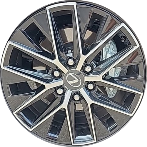 Lexus GX550 2024 black machined 20x7.5 aluminum wheels or rims. Hollander part number ALY10545b OEM part number 4261160N50