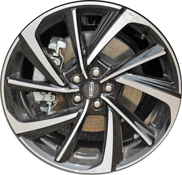 Lincoln Corsair 2023-2025 black machined 20x8 aluminum wheels or rims. Hollander part number 10491, OEM part number MJ7Z1007B