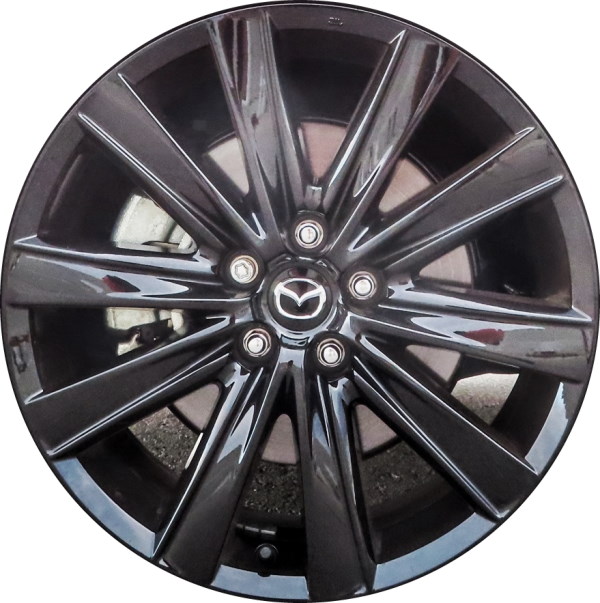 Mazda 6 2021 powder coat black 19x7.5 aluminum wheels or rims. Hollander part number ALY64980U45/64981, OEM part number 9965337590, 9965367590.