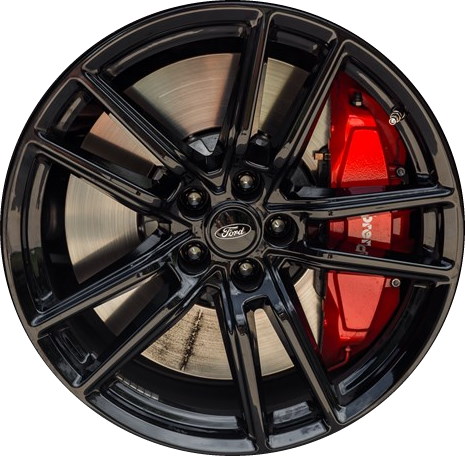 Ford Mustang 2020-2022 powder coat black 20x11 aluminum wheels or rims. Hollander part number ALY10278, OEM part number Not Yet Known.