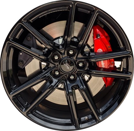 Ford Mustang 2020-2022 powder coat black 20x11 aluminum wheels or rims. Hollander part number ALY96991/200270, OEM part number Not Yet Known.