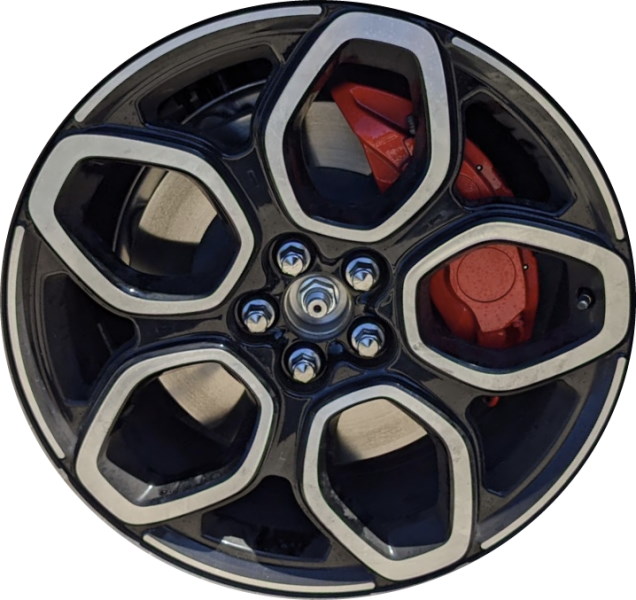 Ford Mustang Mach-E 2021-2023 black machined 20x8 aluminum wheels or rims. Hollander part number 10411, OEM part number LK9Z1007D.