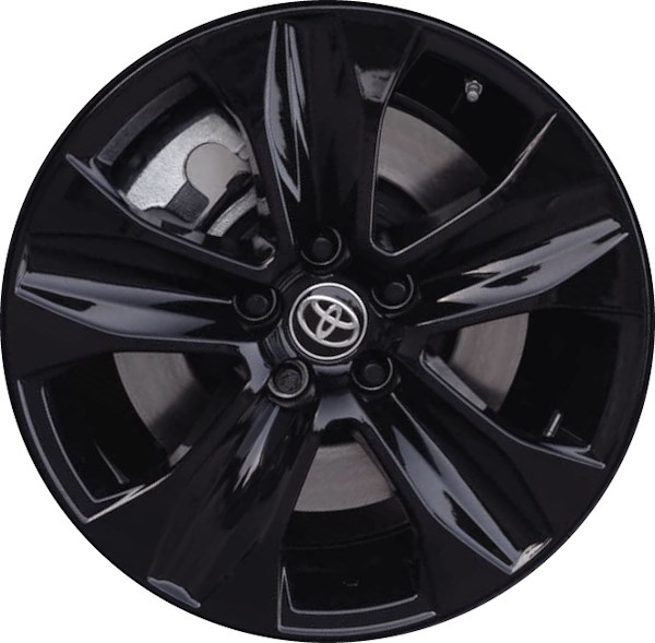 Toyota Highlander 2020-2025 powder coat black 18x8 aluminum wheels or rims. Hollander part number ALY75264C, OEM part number Not Yet Known.