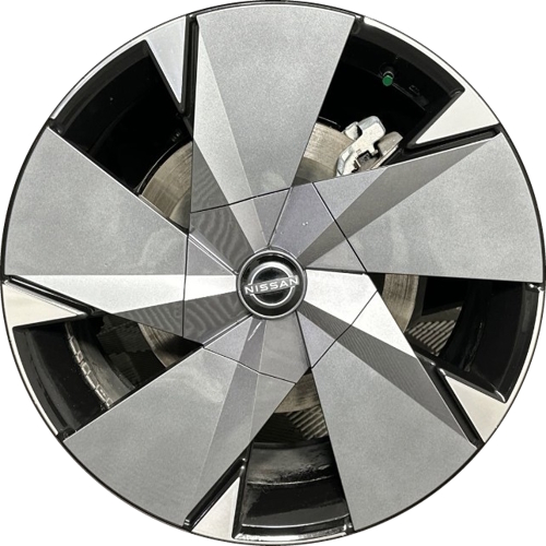 Nissan ARIYA 2023-2025 black machined 20x8 aluminum wheels or rims. Hollander part number ALY62866/95744, OEM part number D0C005MR3C