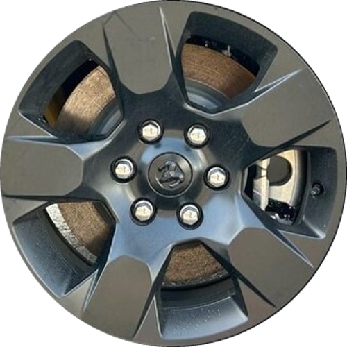 Dodge Ram 1500 2025 powder coat black 18x8 aluminum wheels or rims. Hollander part number 2669b , OEM part number 4755570AA