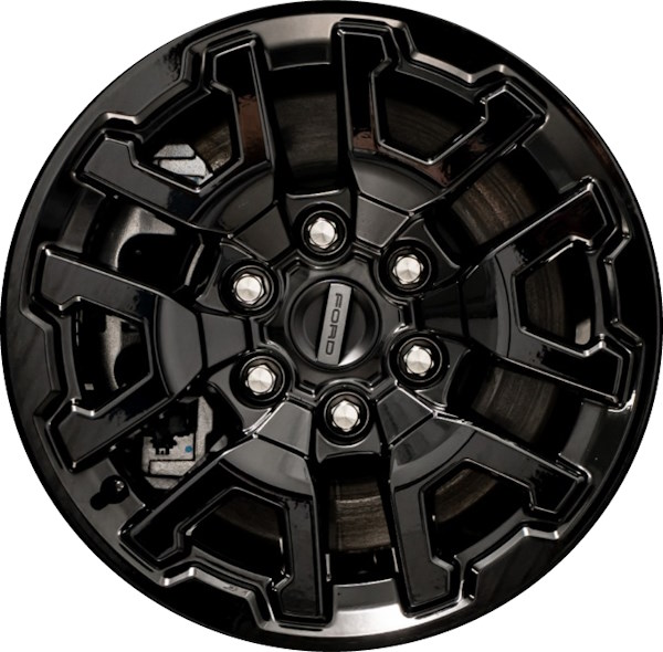 Ford Bronco 2023-2025 powder coat black 17x8.5 aluminum wheels or rims. Hollander part number ALY466, OEM part number NB3Z-1007-A.