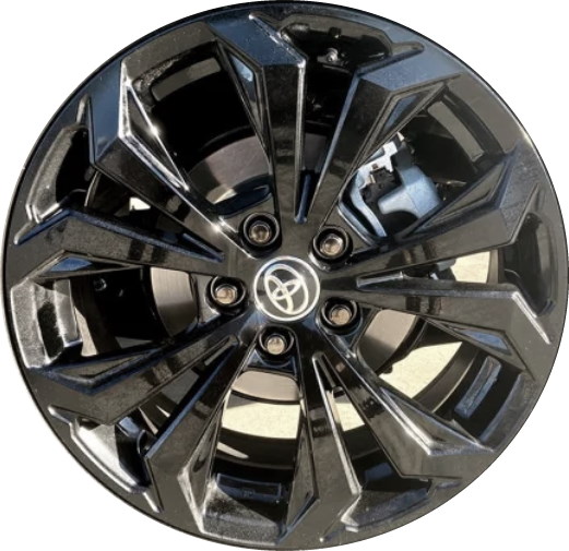 Toyota RAV4 Prime 2022-2025 powder coat black 18x7 aluminum wheels or rims. Hollander part number 75279a, OEM part number 4261A0R160.