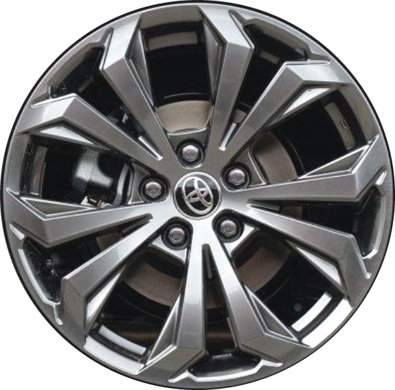 Toyota RAV4 Prime 2022-2025 powder coat hyper silver 18x7 aluminum wheels or rims. Hollander part number 75279b, OEM part number 4261A0R150.