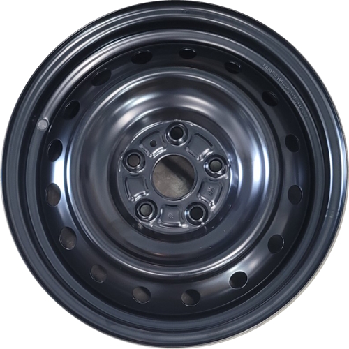 Subaru Impreza 2024-2025 powder coat black 16x6.5 steel wheels or rims. Hollander part number STL68907, OEM part number 28111FN010