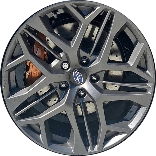 Subaru WRX TR 2025 powder coat charcoal 19x8.5 aluminum wheels or rims. Hollander part number 68912, OEM part number 28111VC050
