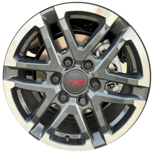 Toyota Tacoma TRD 2024 charcoal machined 18X7.5 aluminum wheels or rims. Hollander part number ALY95895U30, OEM part number 42611AK031