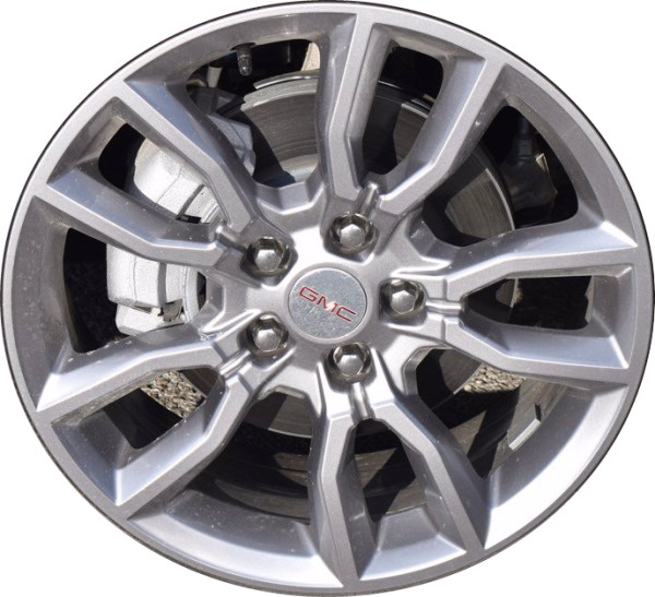 GMC Terrain 2022-2023 powder coat grey 18x7 aluminum wheels or rims. Hollander part number ALY95201, OEM part number Not Yet Known.
