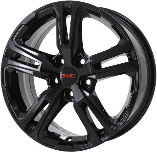 GMC Terrain 2022-2024 powder coat black 17x7 aluminum wheels or rims. Hollander part number 5833b, OEM part number 84348842.