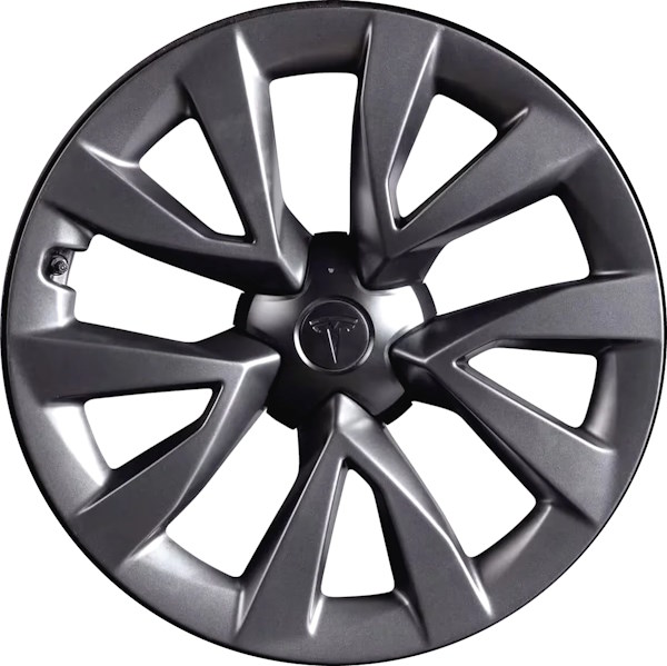 Tesla Model X 2022-2024 powder coat charcoal 20x9 aluminum wheels or rims. Hollander part number Not Yet Known, OEM part number 1620221-00-B.