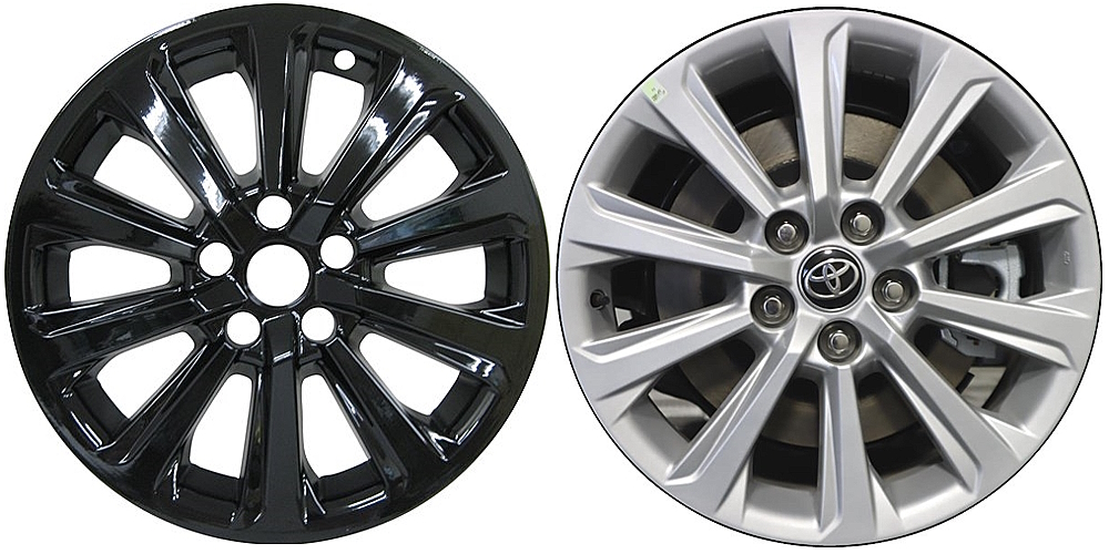 Toyota Grand Highlander 2024-2025 Black, 10 Spoke, Plastic Hubcaps, Wheel Covers, Wheel Skins, Imposters. ONLY Fits 18 Inch Alloy Wheel Pictured. Part Number IMP-8924GB