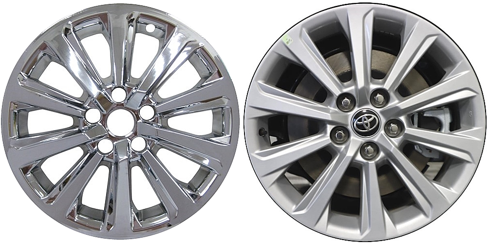 Toyota Grand Highlander 2024-2025 Chrome, 10 Spoke, Plastic Hubcaps, Wheel Covers, Wheel Skins, Imposters. ONLY Fits 18 Inch Alloy Wheel Pictured. Part Number IMP-8924PC