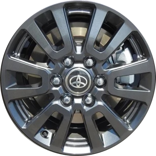 Toyota Land Cruiser 2024-2025 powder coat charcoal 18x7 aluminum wheels or rims. Hollander part number ALY95953/10643 OEM part number Not Yet Known