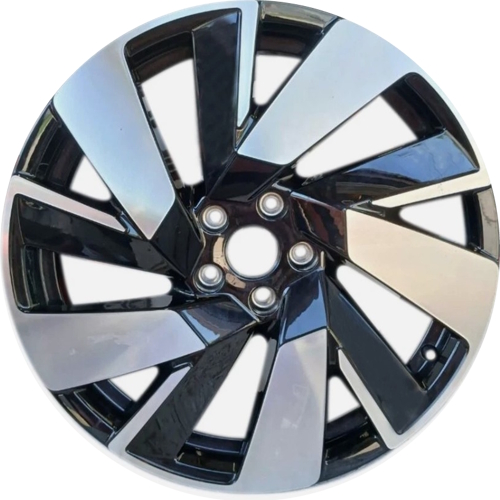 Volkswagen Taos 2024-2025 black machined 19x7.5 aluminum wheels or rims. Hollander part number 95885 OEM part number 2GJ601025F