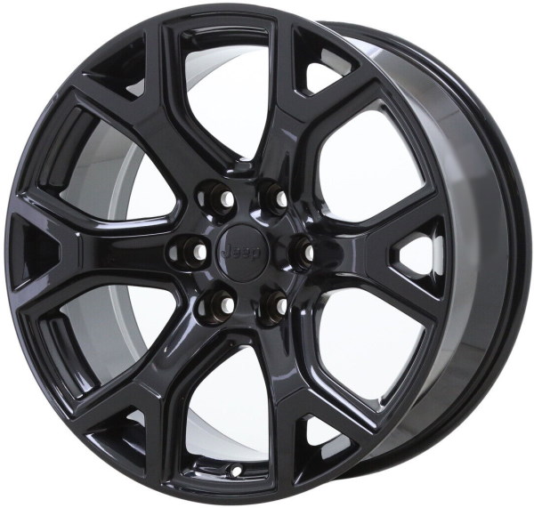 Jeep Wagoneer 2023-2025 powder coat black 20x9 aluminum wheels or rims. Hollander part number 9296, OEM part number Not Yet Known.