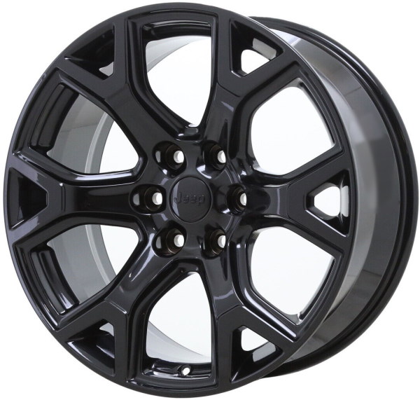 Jeep Wagoneer 2023-2024 powder coat black 20x9 aluminum wheels or rims. Hollander part number 9296, OEM part number Not Yet Known.