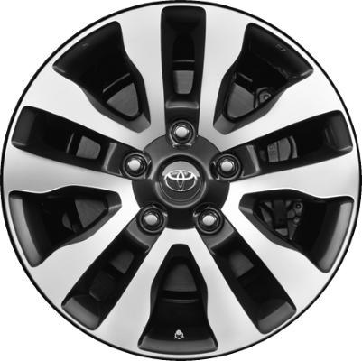 Toyota Sequoia 2018-2022, Tundra 2018-2021 dark charcoal machined 20x8 aluminum wheels or rims. Hollander part number 69533U35.LC150, OEM part number 426110C230, 426110C250.