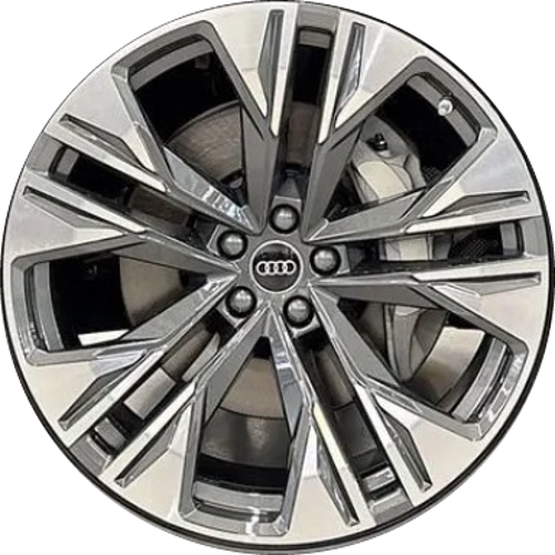 Audi Q8 2024-2025 grey machined 22x10 aluminum wheels or rims. Hollander part number ALY12156, OEM part number 4M860102BD