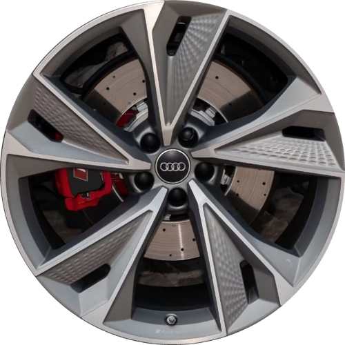 Audi RS7 2024-2025 powder coat silver 21x10.5 aluminum wheels or rims. Hollander part number ALY12050, OEM part number 4K0601025N