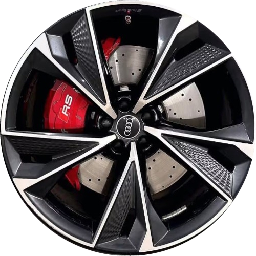 Audi RS7 2021-2023 powder dark charcoal  machined  22x10.5 aluminum wheels or rims. Hollander part number ALY12051a, OEM part number 4K0601025DE