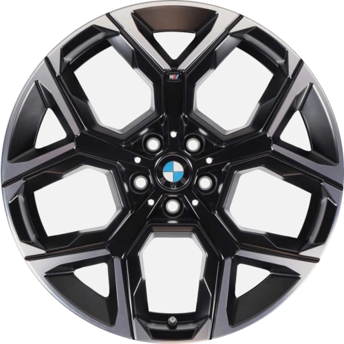 BMW X1 2024-2025 black machined 20x8 aluminum wheels or rims. Hollander part number ALY86980, OEM part number 36116898052
