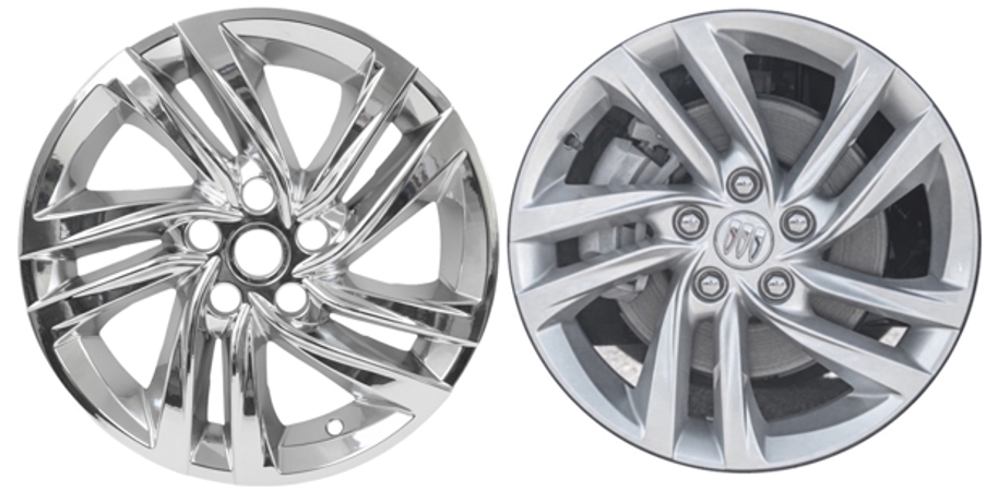Bucik Envista Preferred 2024-2026 Chrome, 10 Spoke, Plastic Hubcaps, Wheel Covers, Wheel Skins, Imposters. Fits 17 Inch Alloy Wheel Pictured to Right. Part Number IMP-7124GB